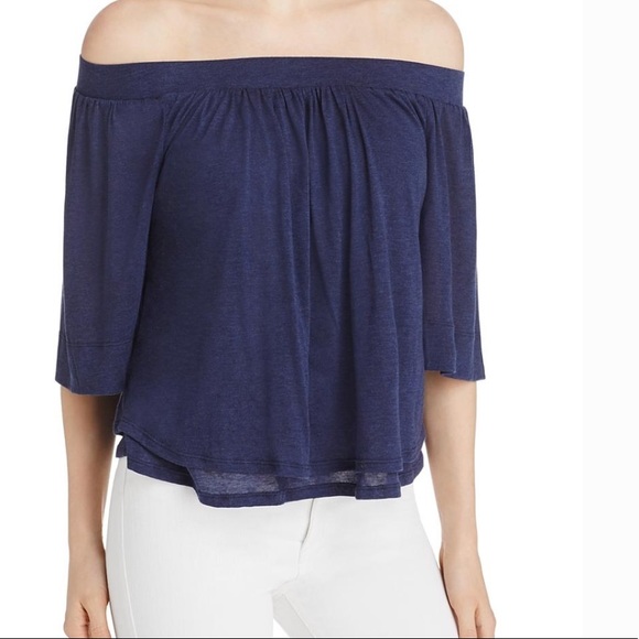 New Three Dots Off The Shoulder Flowy Top Tencel - Picture 7 of 7